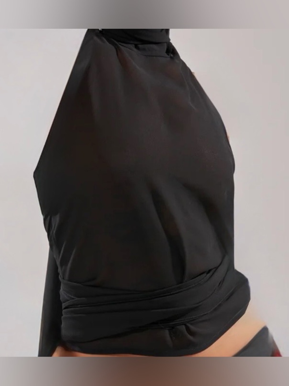 NWT halter-neck top from the brand Akira,  XL Sleek Black Halter Wrap Top